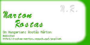 marton rostas business card